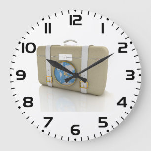 Horloge de valise de voyage vintage Carte du monde