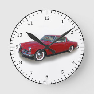 horloge de voiture rouge classique 1953