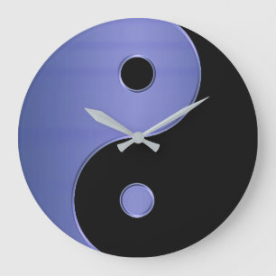 Horloge de Yin Yang dans l'argent bleu-clair et le