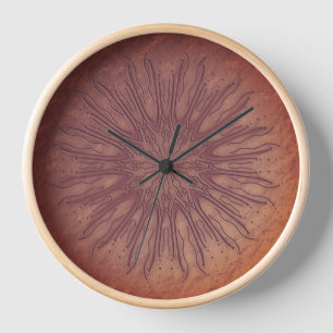 Horloge Décor mandala solaire de style bohème organique