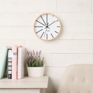 Horloge Décor moderne personnalisé Noir Blanc Bois
