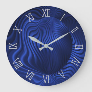 Horloge décorative murale bleue
