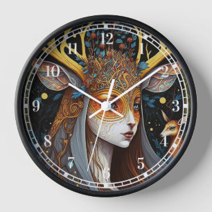 Horloge Deer Lady Imaginaire Art