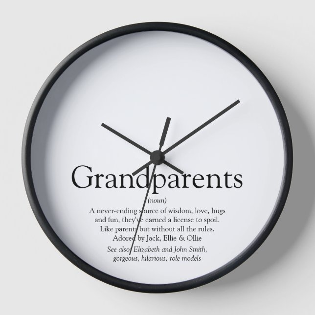 Horloge Définition des meilleurs grands-parents du monde (Recto)