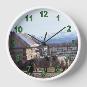 Horloge Déjeuner de chèvres et de moutons v2