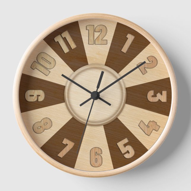Horloge Delta, Décor mur en bois 3D (Recto)