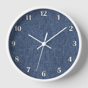 Horloge Denim bleu avec chiffres blancs