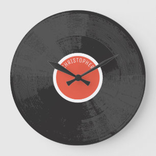 Horloge d'enregistrement en vinyle dénaturé avec