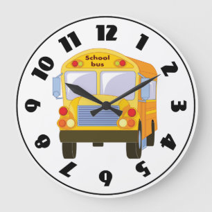 Horloge des autobus scolaires jaunes