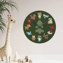 Horloge des bois d'animaux mignons