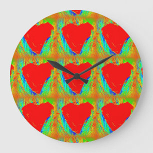 horloge des coeurs rouges