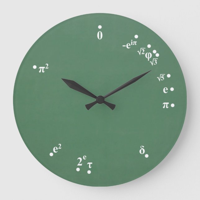 Horloge des constantes mathématiques (vert tableau (Recto)