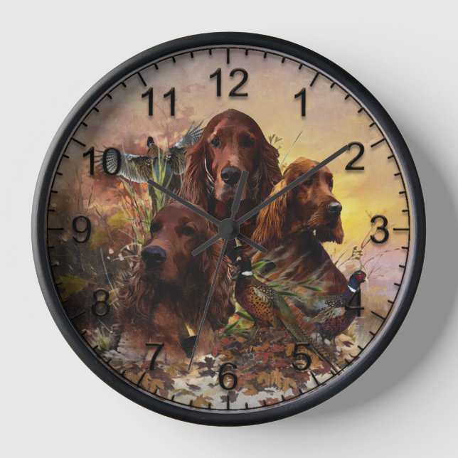 Horloge Des couteaux irlandais avec faisans - Chasse à la  (Recto)