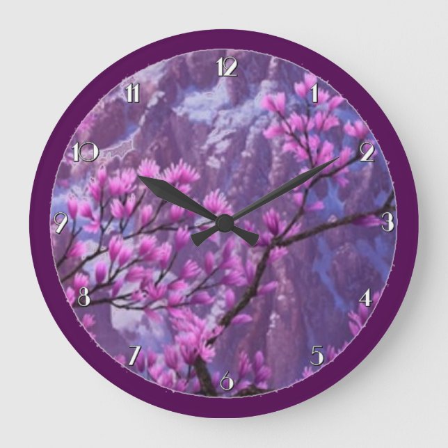 Horloge des fleurs roses Florales (Recto)