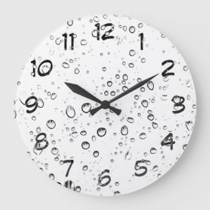 Horloge des gouttelettes d'eau de pluie blanche