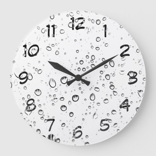 Horloge des gouttelettes d'eau de pluie blanche (Recto)