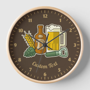 Horloge des icônes de bière