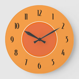Horloge des nombres noirs orange clair et foncé