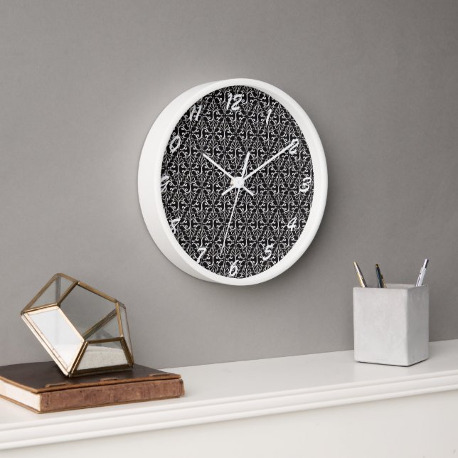 Horloge Design Damas minimaliste classique noir et blanc (Bureau)