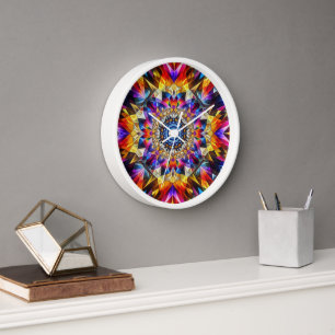 Horloge Design de Neon Kaleidoscope