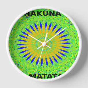 Horloge Design Motif africain en vert et en or