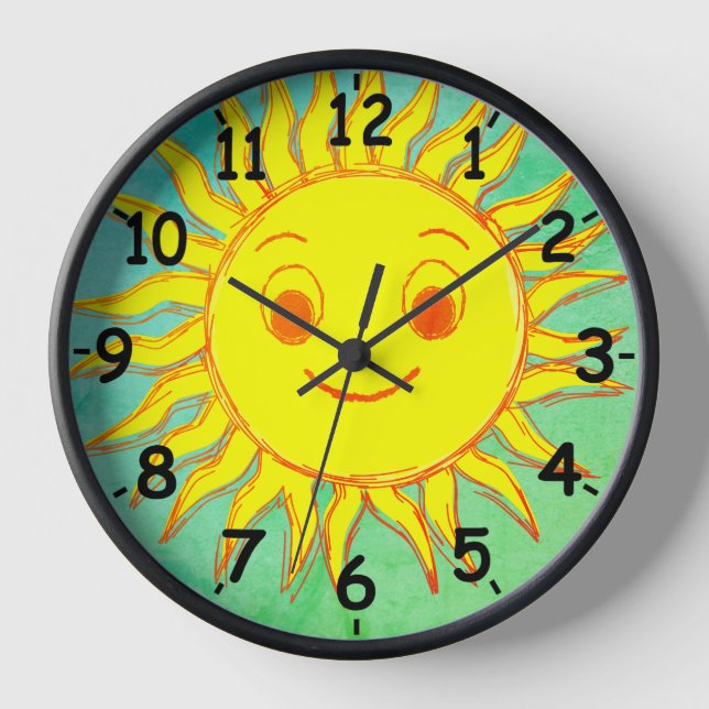 Horloge Dessin Sunshine Happy Face Sketch (Recto)
