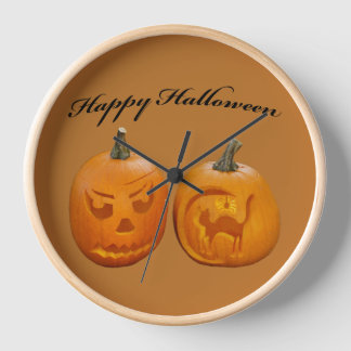 Horloge Deux Citrouilles heureux Halloween