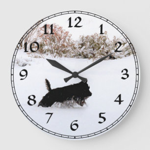 Horloge d'hiver Scottish Terrier