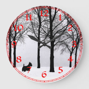 Horloge d'hiver Scottish Terrier