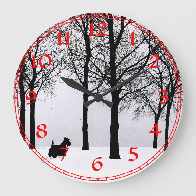 Horloge d'hiver Scottish Terrier (Recto)