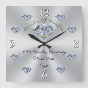 Horloge Diamond Anniversaire Personnalisée, CHRIST