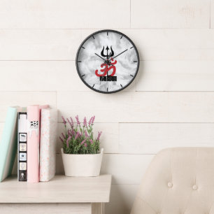 Horloge Dieu hindou Shiva Om Namah Shivay avec Trident OM