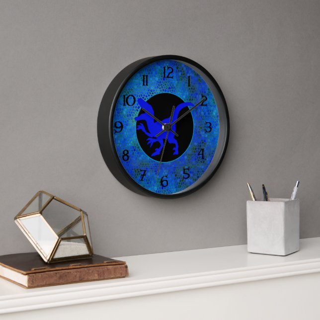 Horloge Dinosaure bleu caché (Bureau)