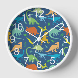 Horloge Dinosaure coloré avec des nombres
