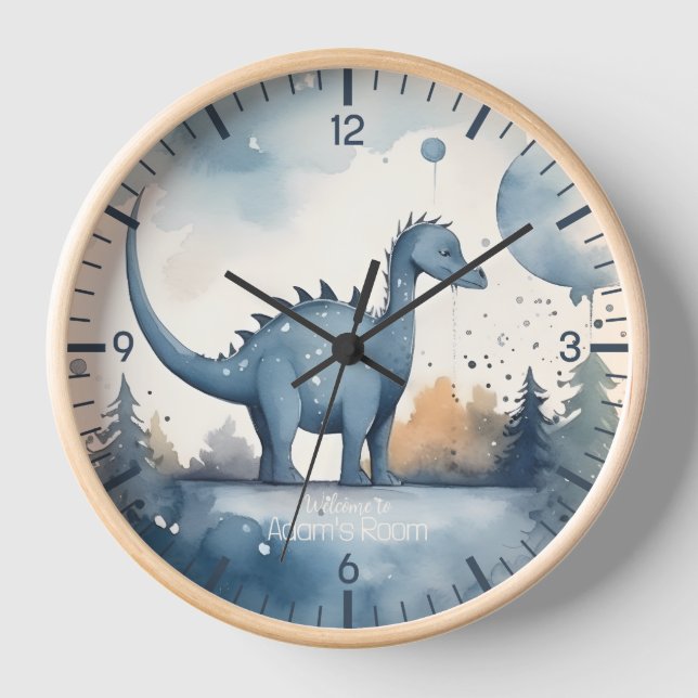 Horloge Dinosaure personnalisée (Recto)