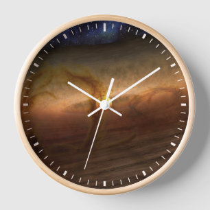 Horloge Disques De Matériel De Forme Planète Circulant Les