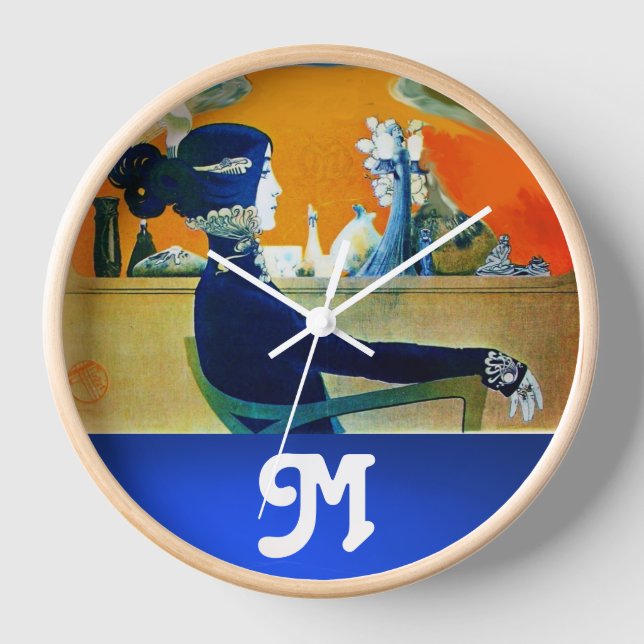 HORLOGE DIVA EN BLEU, MONOGRAMME DE MODE BEAUTÉ (Recto)