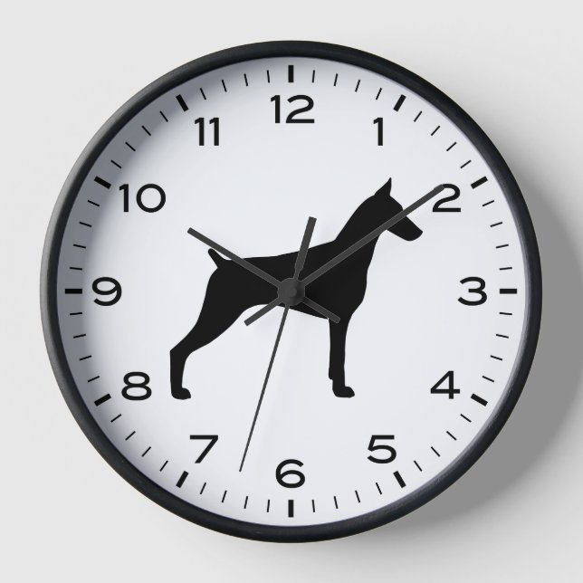 Horloge Doberman Pinscher Chien race Silhouette (Recto)