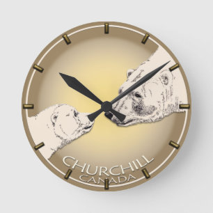 Horloge d'ours polaire Churchill Horloge du mur d'