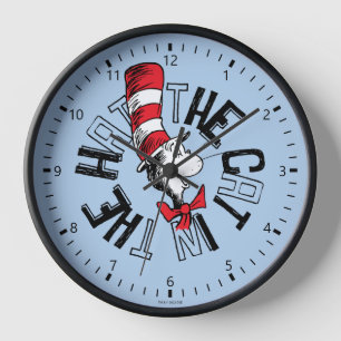 Horloge Dr Seuss   Chat dans l'art rond Casquette