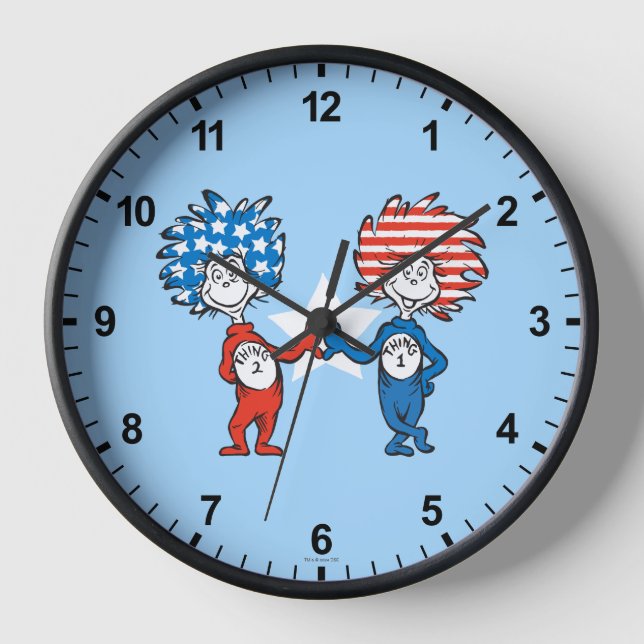 Horloge Dr. Seuss | Chose Un Chose Deux Graphique Patrioti (Recto)