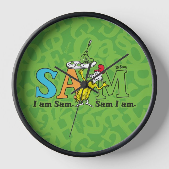 Horloge Dr. Seuss | Je suis Sam. Sam je suis. (Recto)
