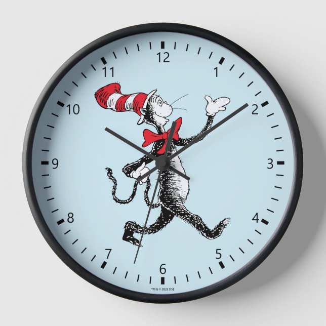 Horloge Dr. Seuss | Le Chat Chapeauté défile (Recto)