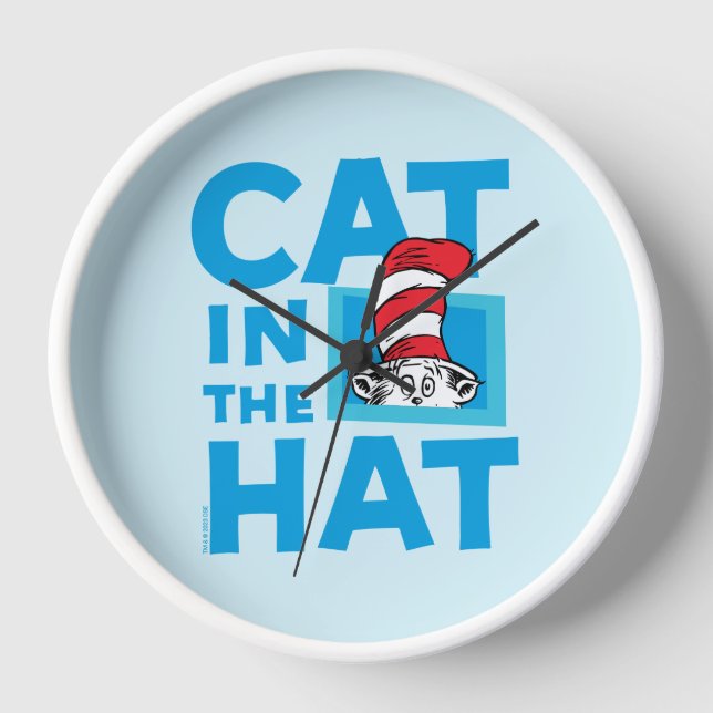 Horloge Dr. Seuss | Logo du Chat dans le Chapeau (Recto)