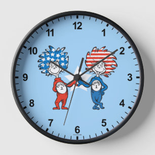 Horloge Dr Seuss   Une chose Deux graphiques patriotiques