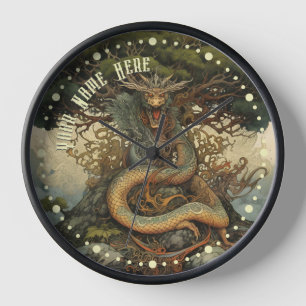 Horloge Dragon d'arbre japonais