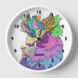 Horloge Dragon de Fête et Petite Fille Personnalisés
