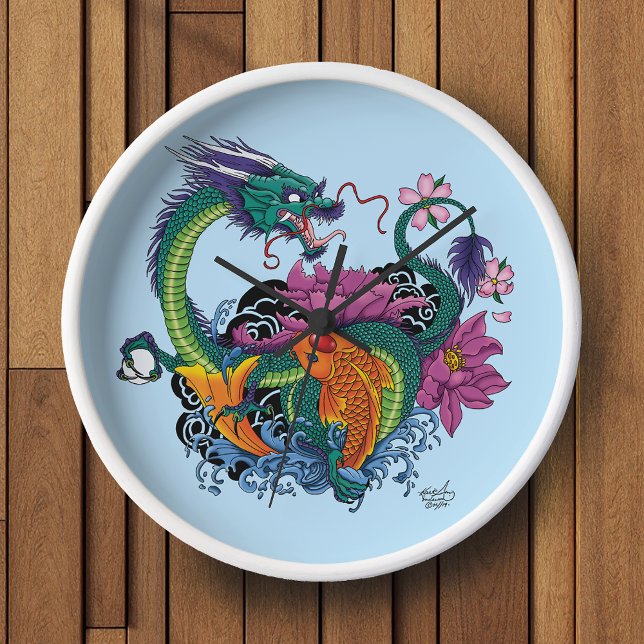 Horloge Dragon d'eau chinois Poisson Koi (Créateur téléchargé)