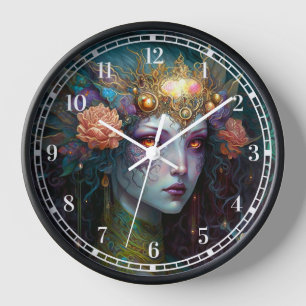 Horloge Dragon Goddess Queen Imaginaire Art