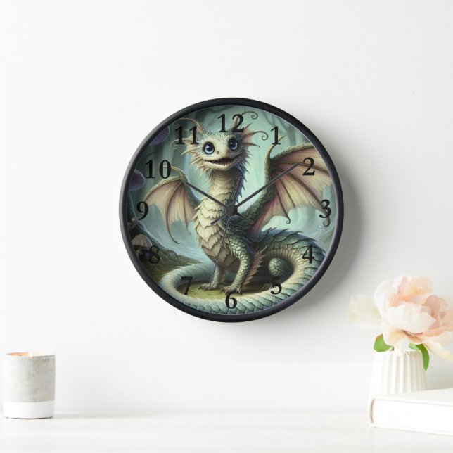 Horloge Dragon Jabberwocky Mignon Créature Fantastique Art (Maison)